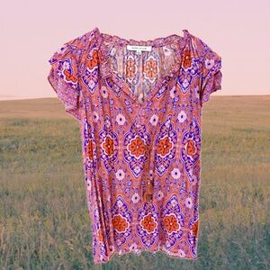 Boho print blouse - Rose + Olive